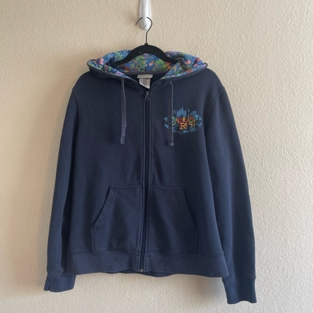 Disney Parks Disneyland Resort Navy Full Zip Hoodie Women's Size XL